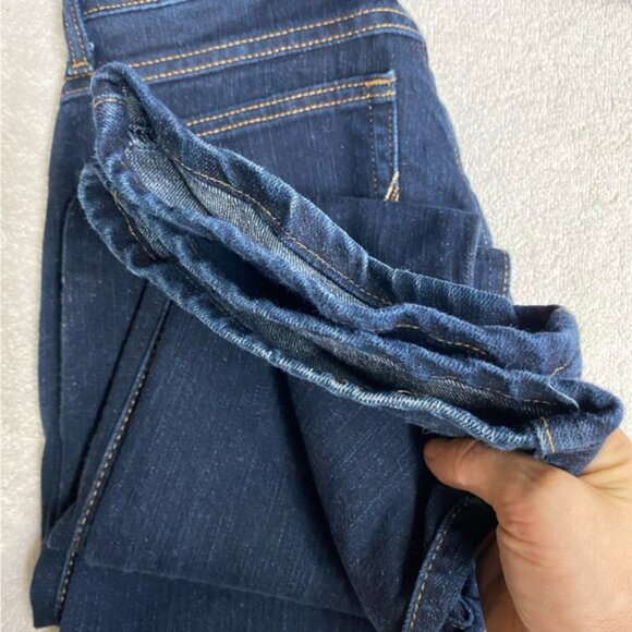 Wrangler Q Baby Dark Wash Mid Rise Elastic Waistband Straight Leg Jeans 4 - Picture 8 of 15